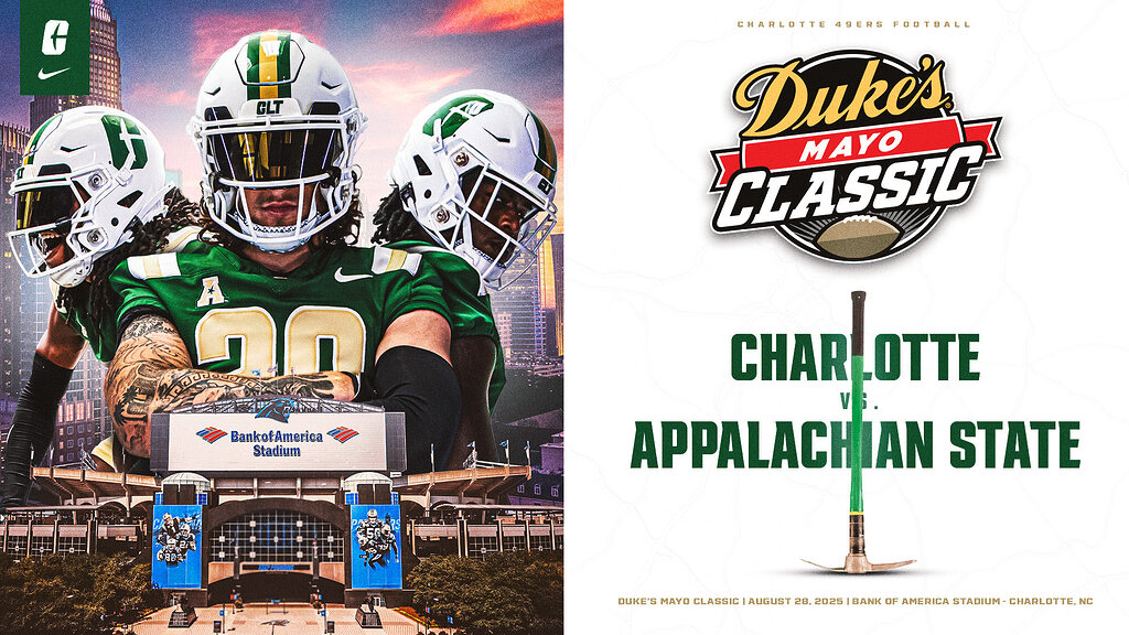 2025 Game Announcement CLT vs App State at BOA Charlotte 49er