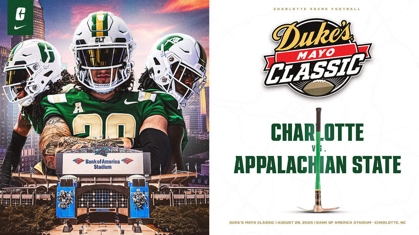 2025 Game Announcement CLT vs App State at BOA Charlotte 49er